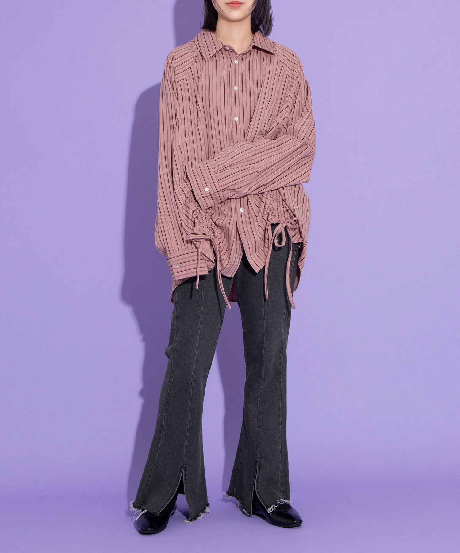 フロントスリットデニムフレアパンツ - Image 8