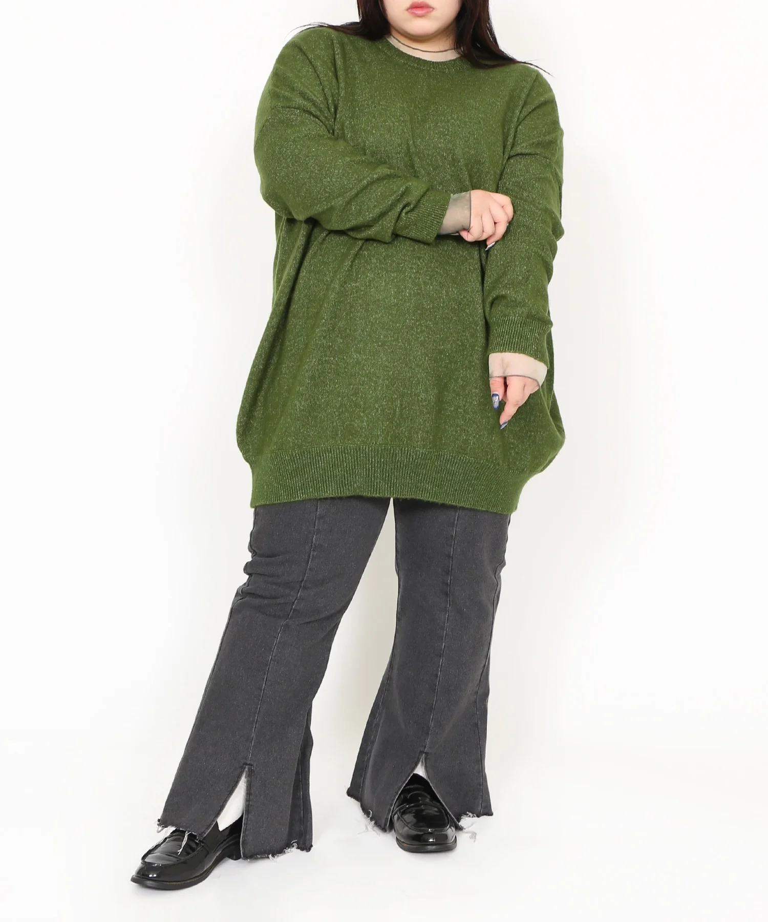 フロントスリットデニムフレアパンツ - Image 9