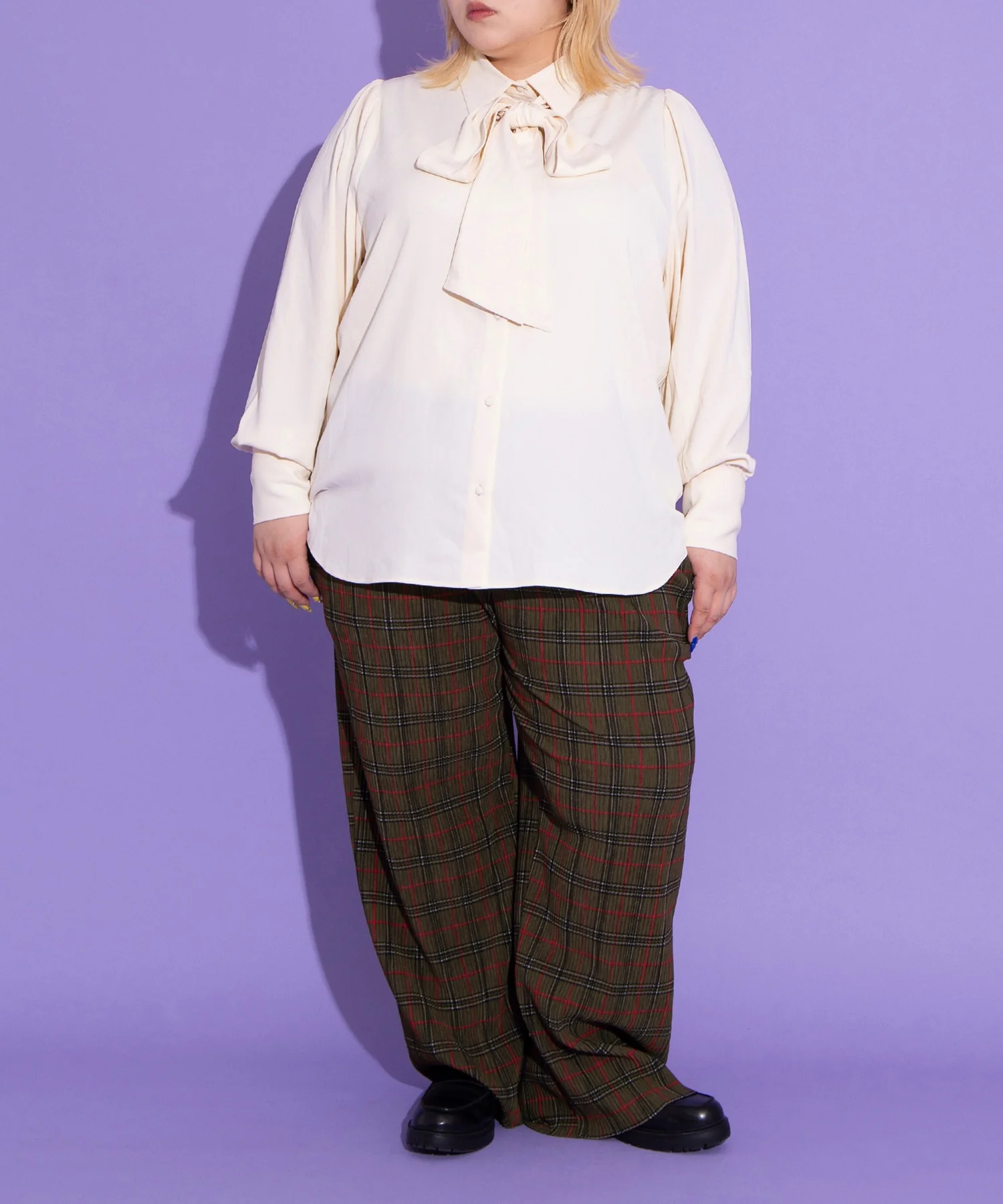 セルフカットチェックプリーツパンツ - Image 6