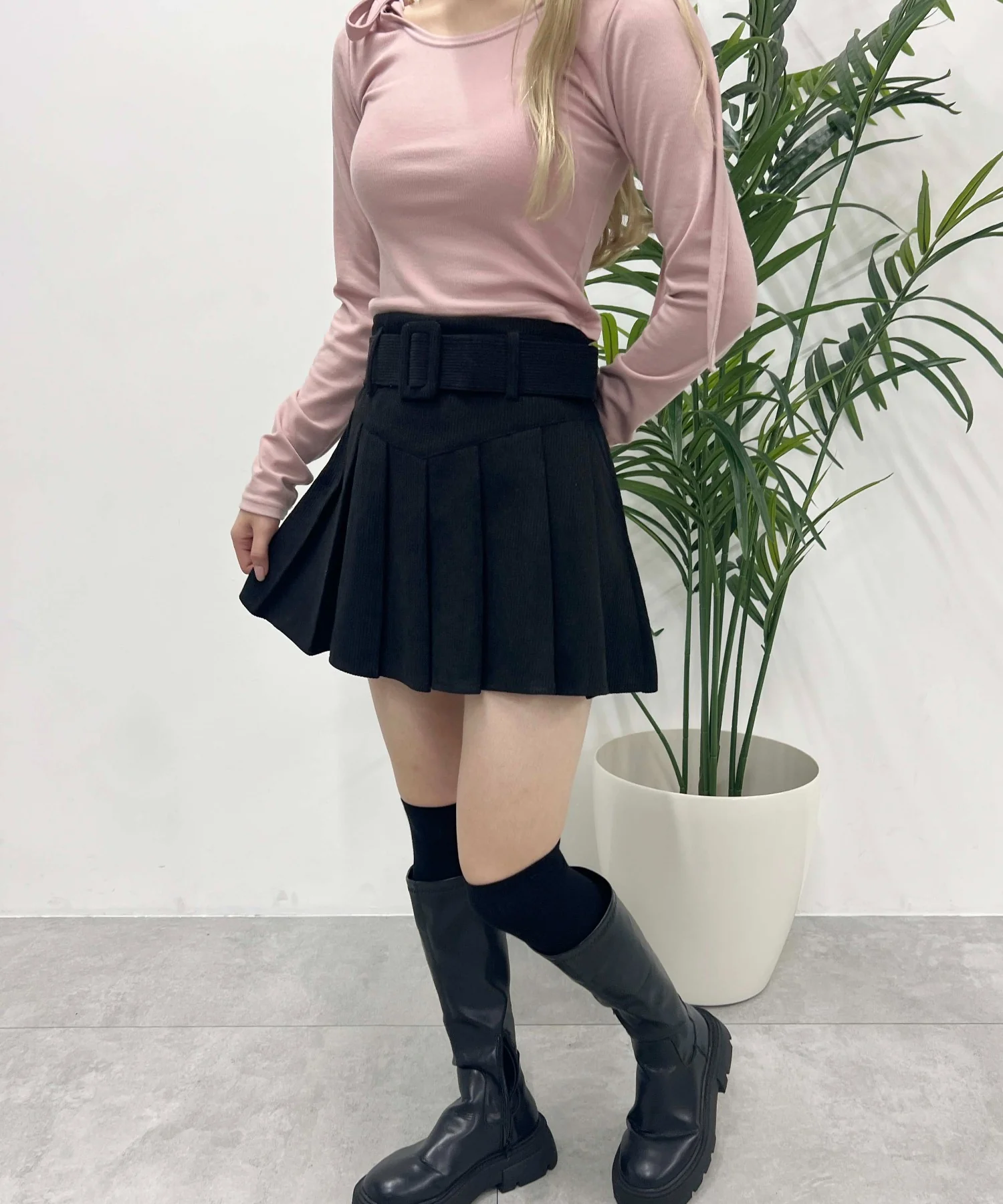 ベルト付きコーデュロイプリーツスカート - Image 22