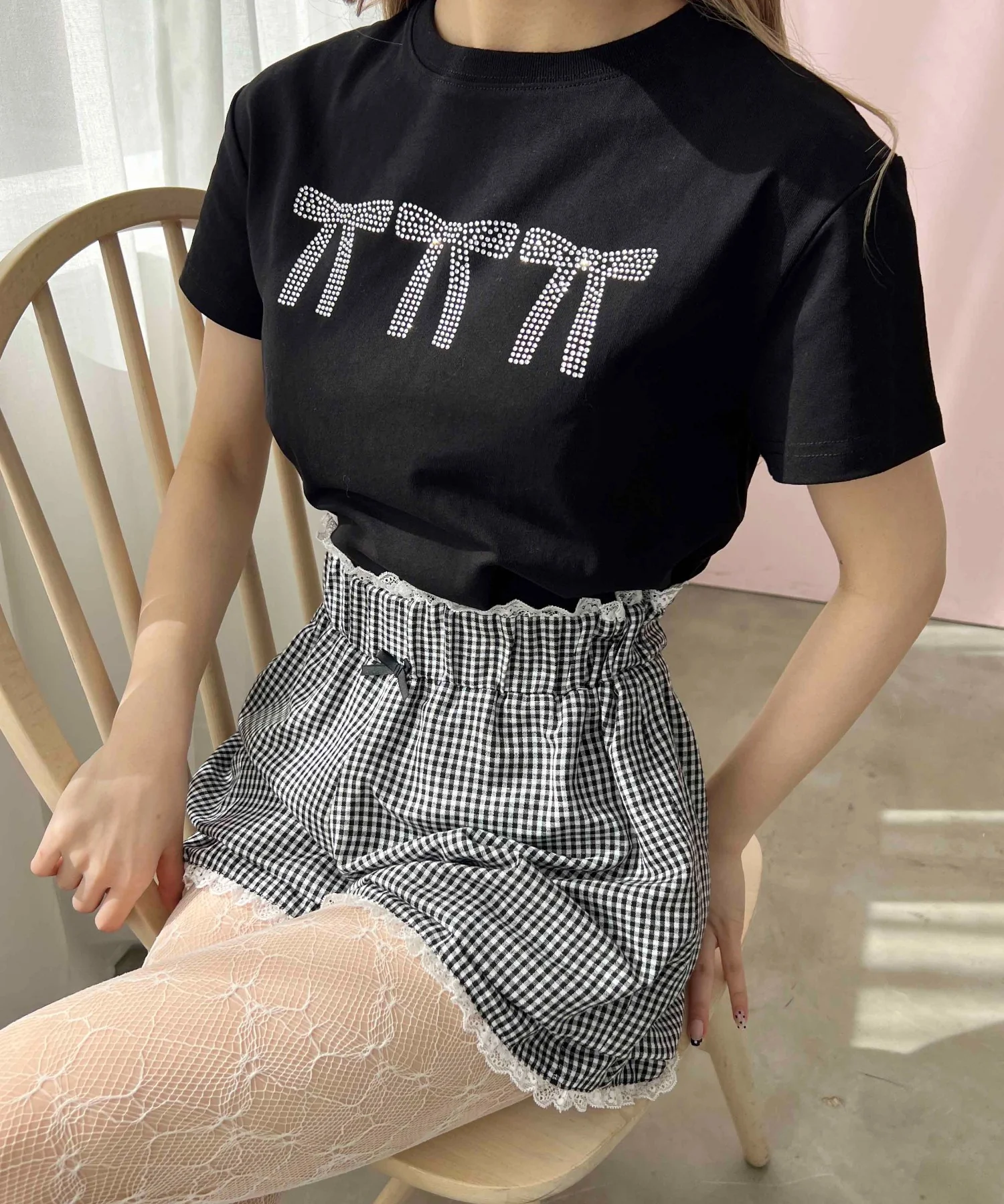 ビジューリボンTシャツ - Image 10