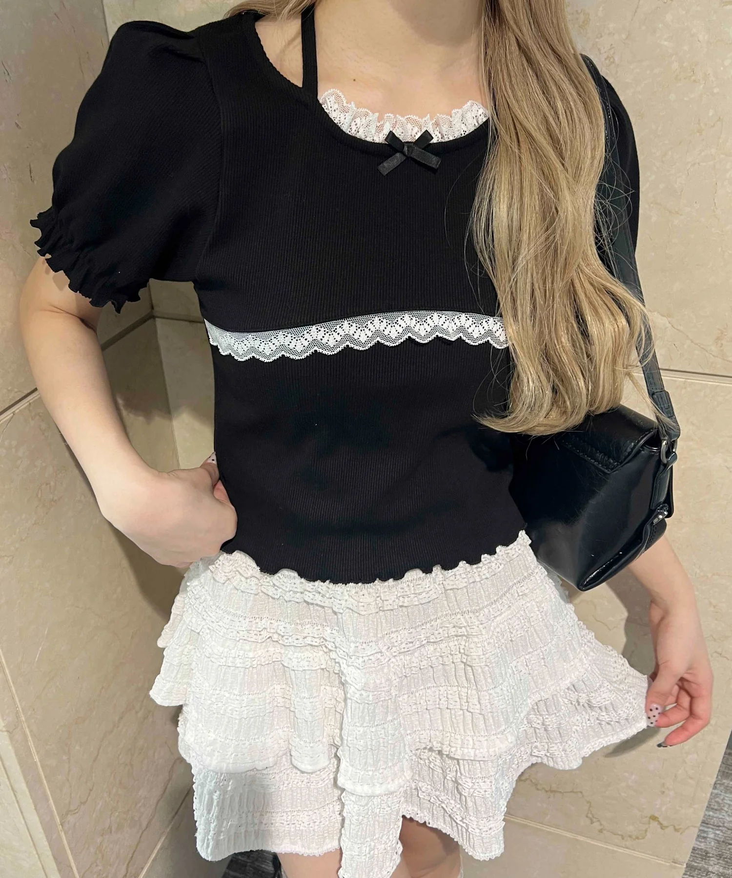 レースパイピングリブトップス - Image 15