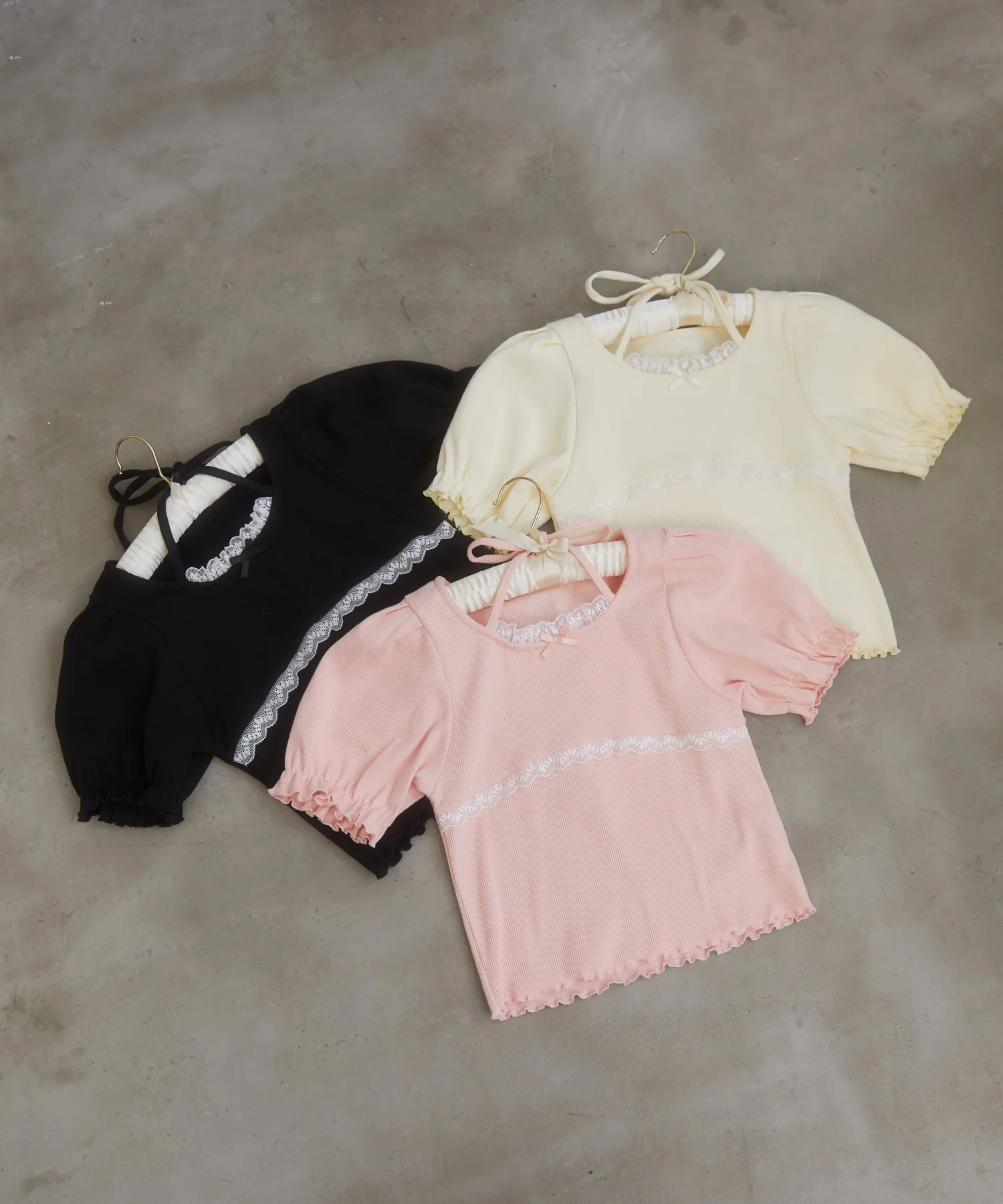レースパイピングリブトップス - Image 18