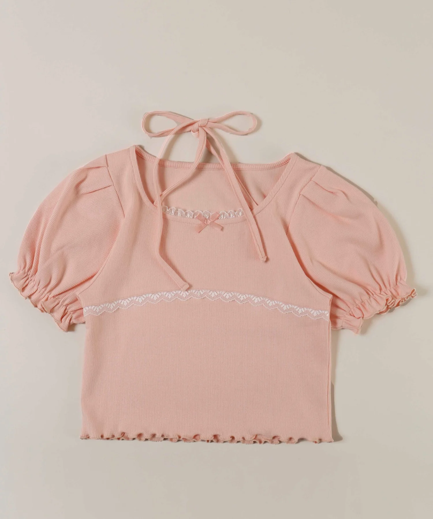 レースパイピングリブトップス - Image 19
