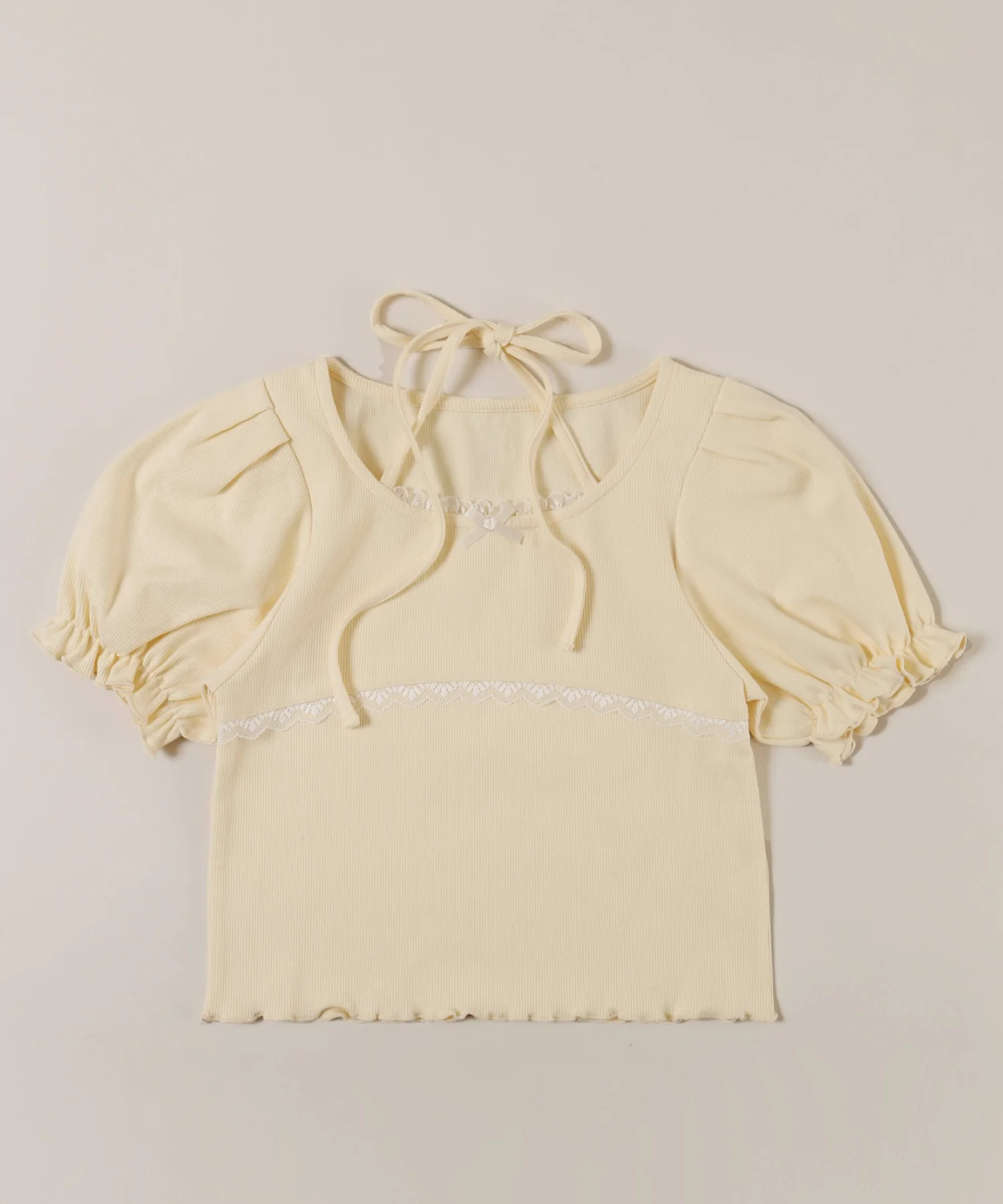 レースパイピングリブトップス - Image 20