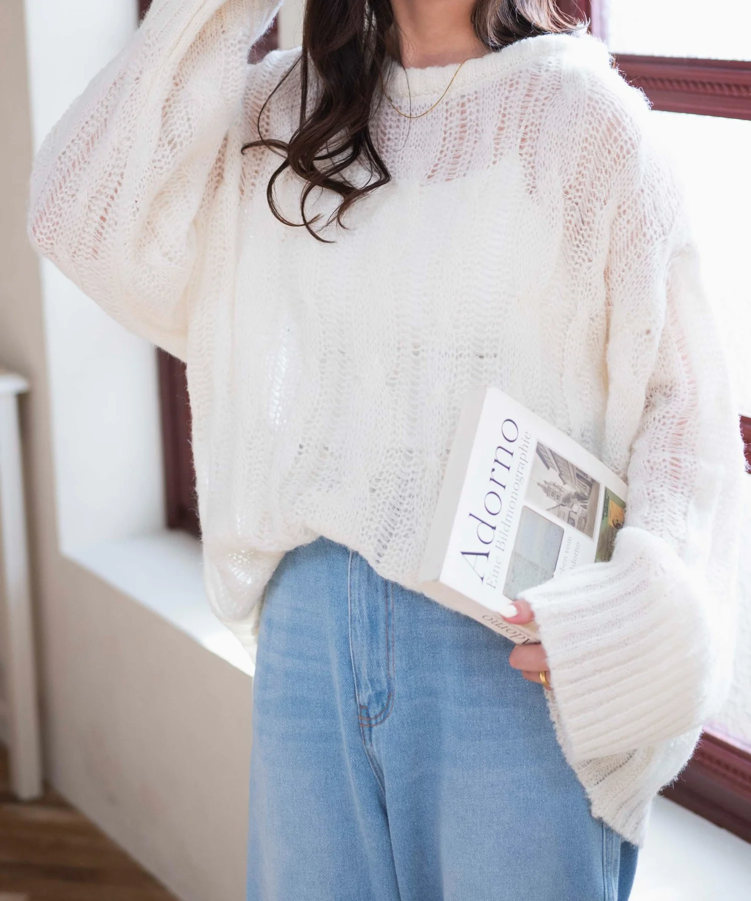 ケーブルメッシュメランジニット - Image 13
