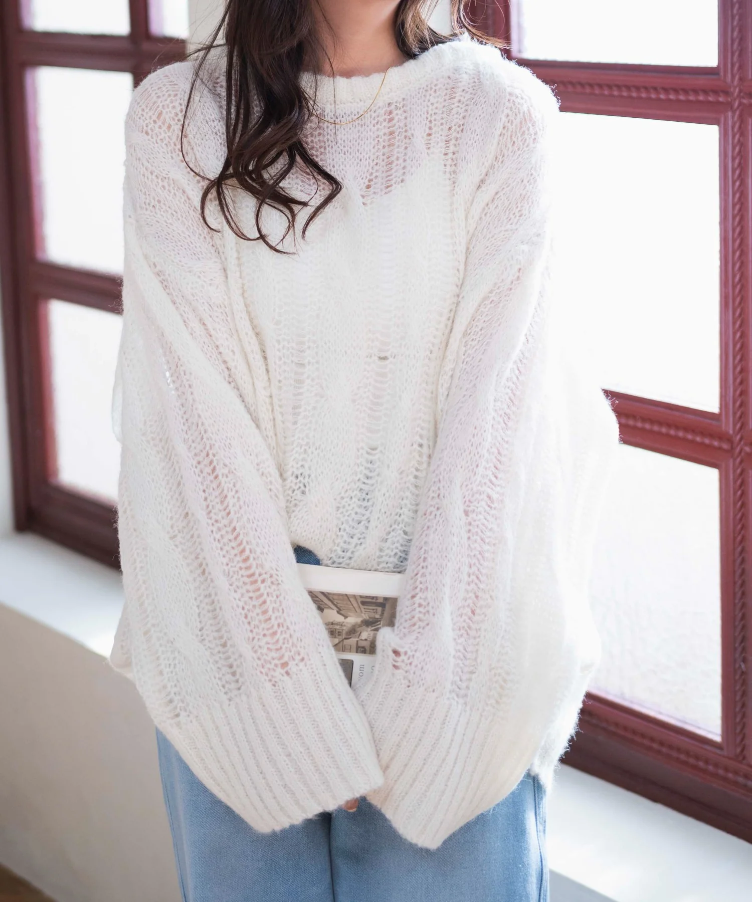 ケーブルメッシュメランジニット - Image 14