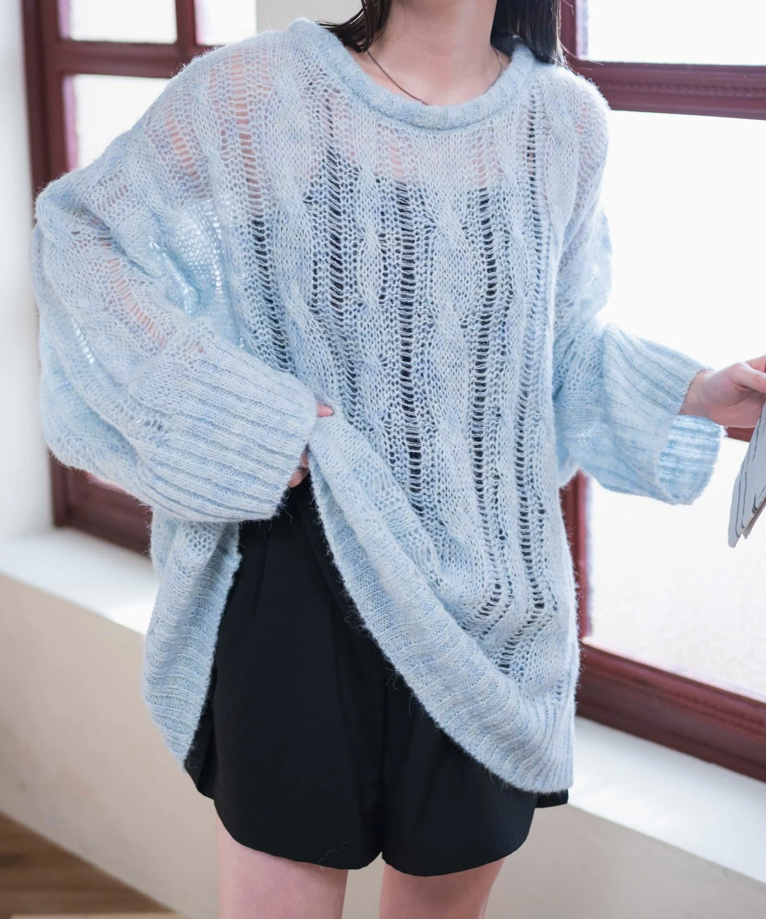 ケーブルメッシュメランジニット - Image 20