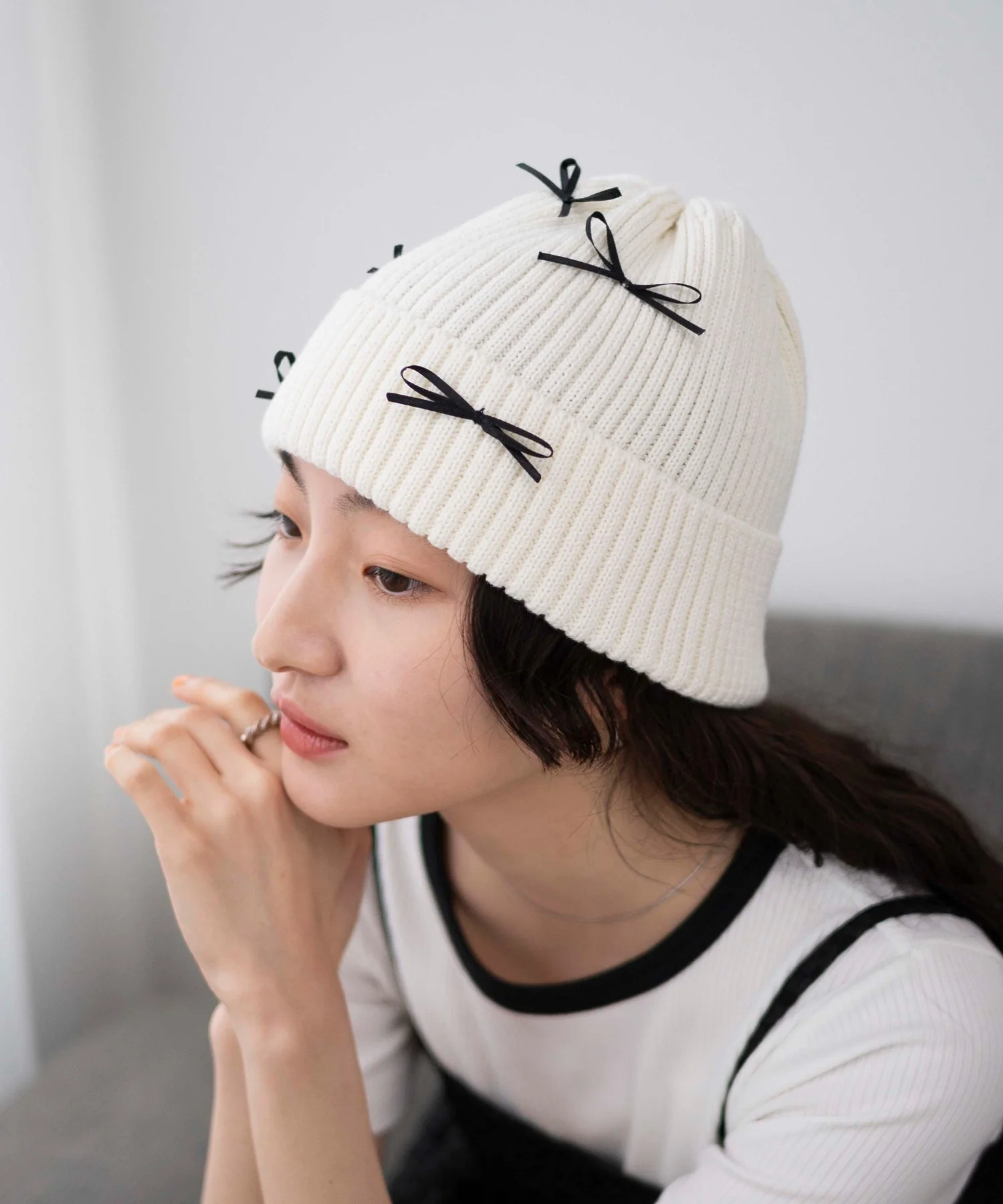 ribbon　knit　cap - Image 5