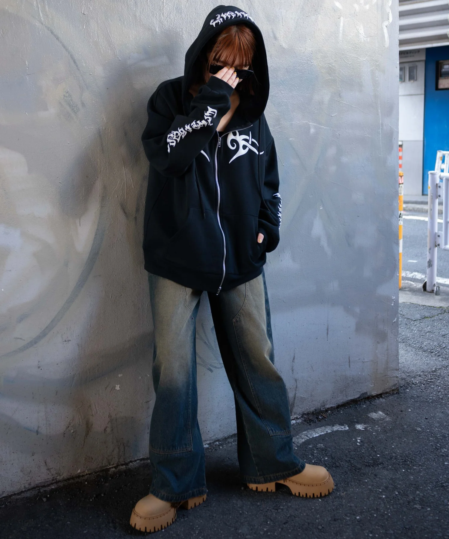 グラフィック裏起毛ZIPビッグパーカー - Image 15