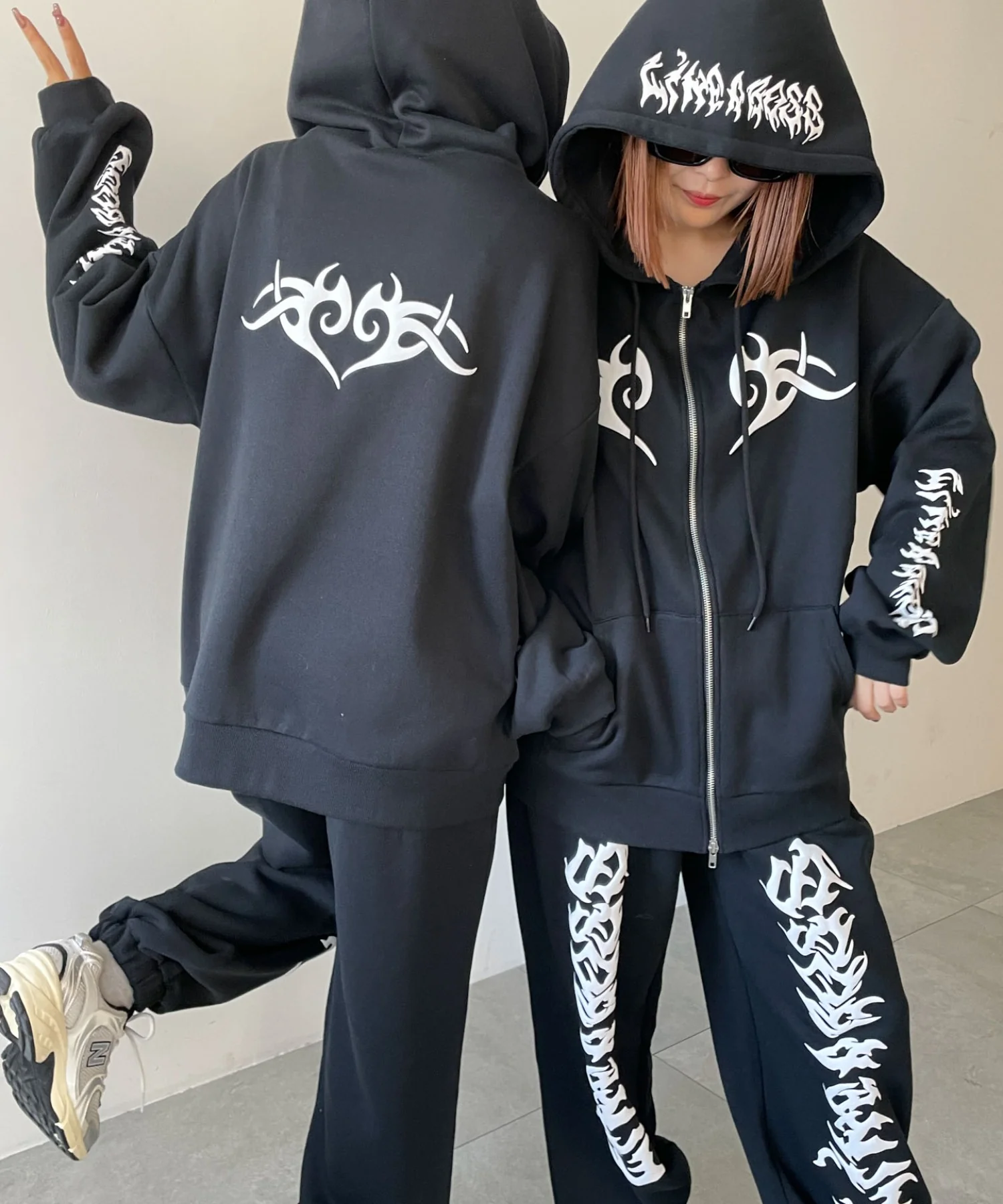 グラフィック裏起毛ZIPビッグパーカー - Image 8