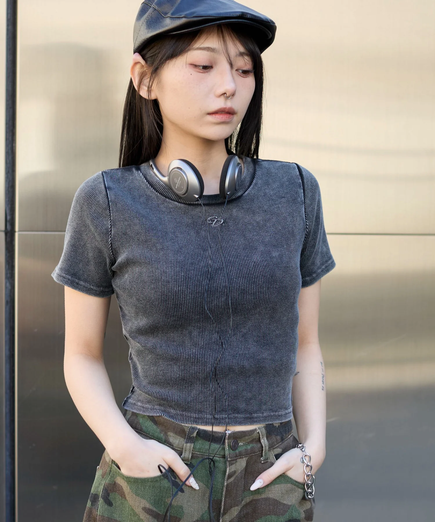 ヴィンテージウォッシュワンポイントリブT - Image 19