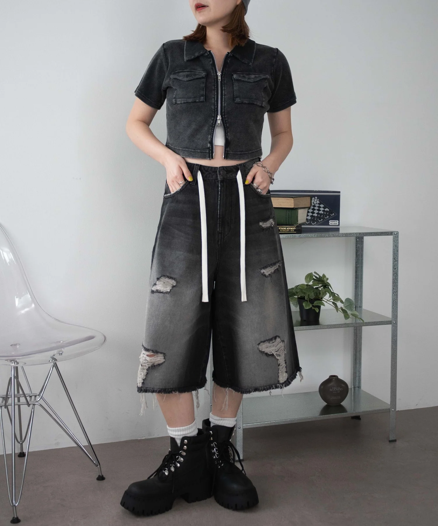 ポケットデザインWZIPトップス - Image 6