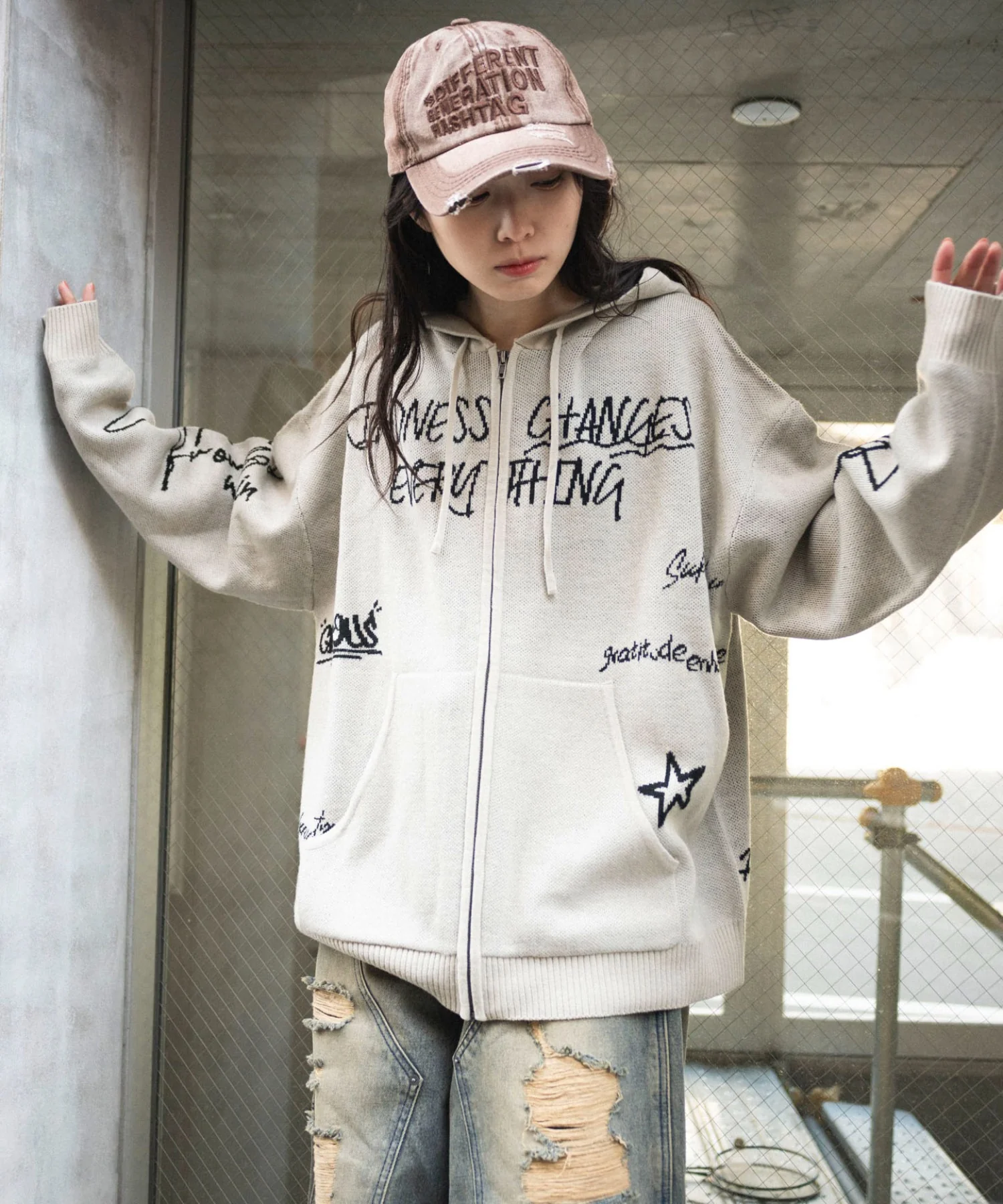 ジャガードグラフィックニットZIPパーカー - Image 11