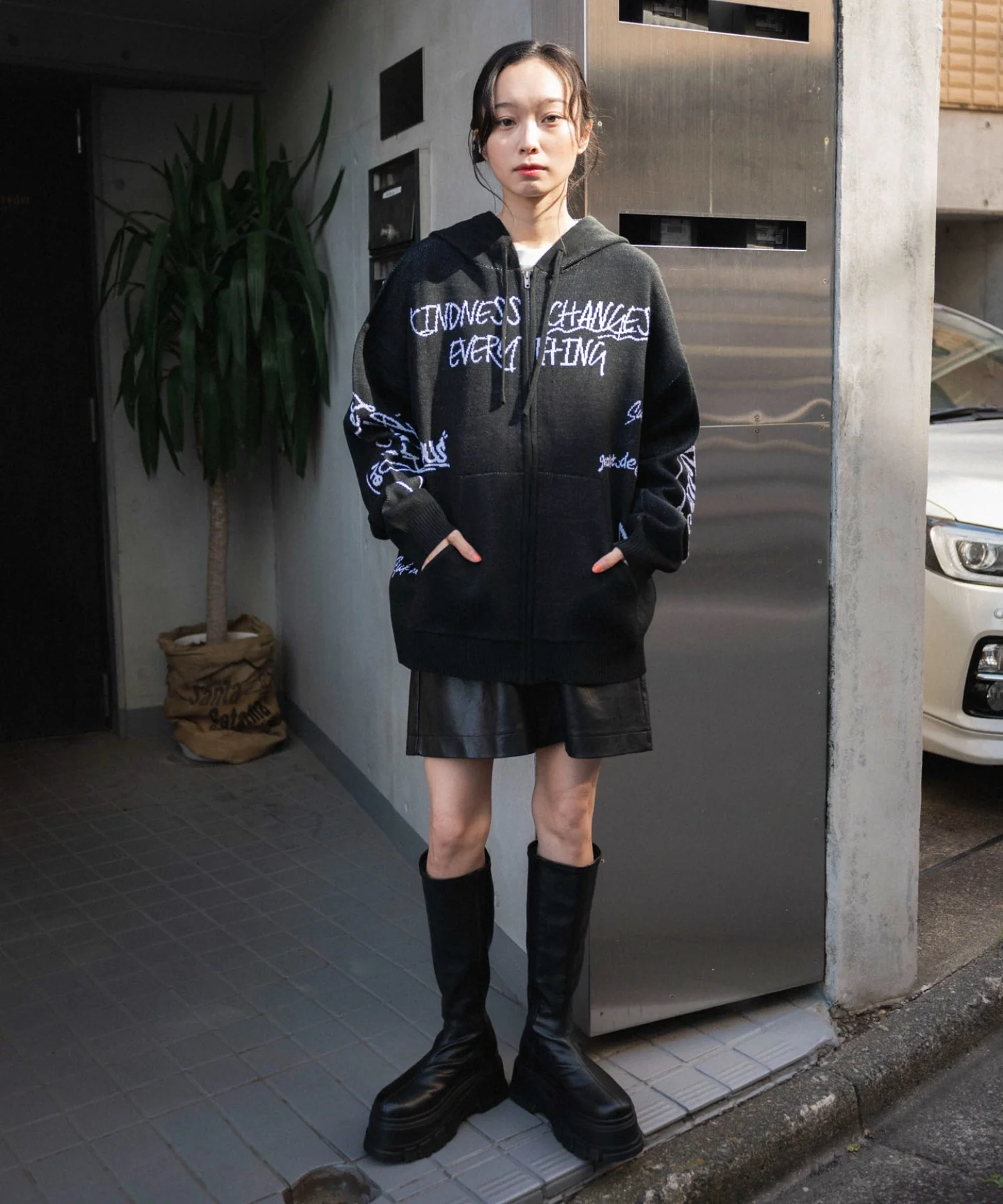 ジャガードグラフィックニットZIPパーカー - Image 6