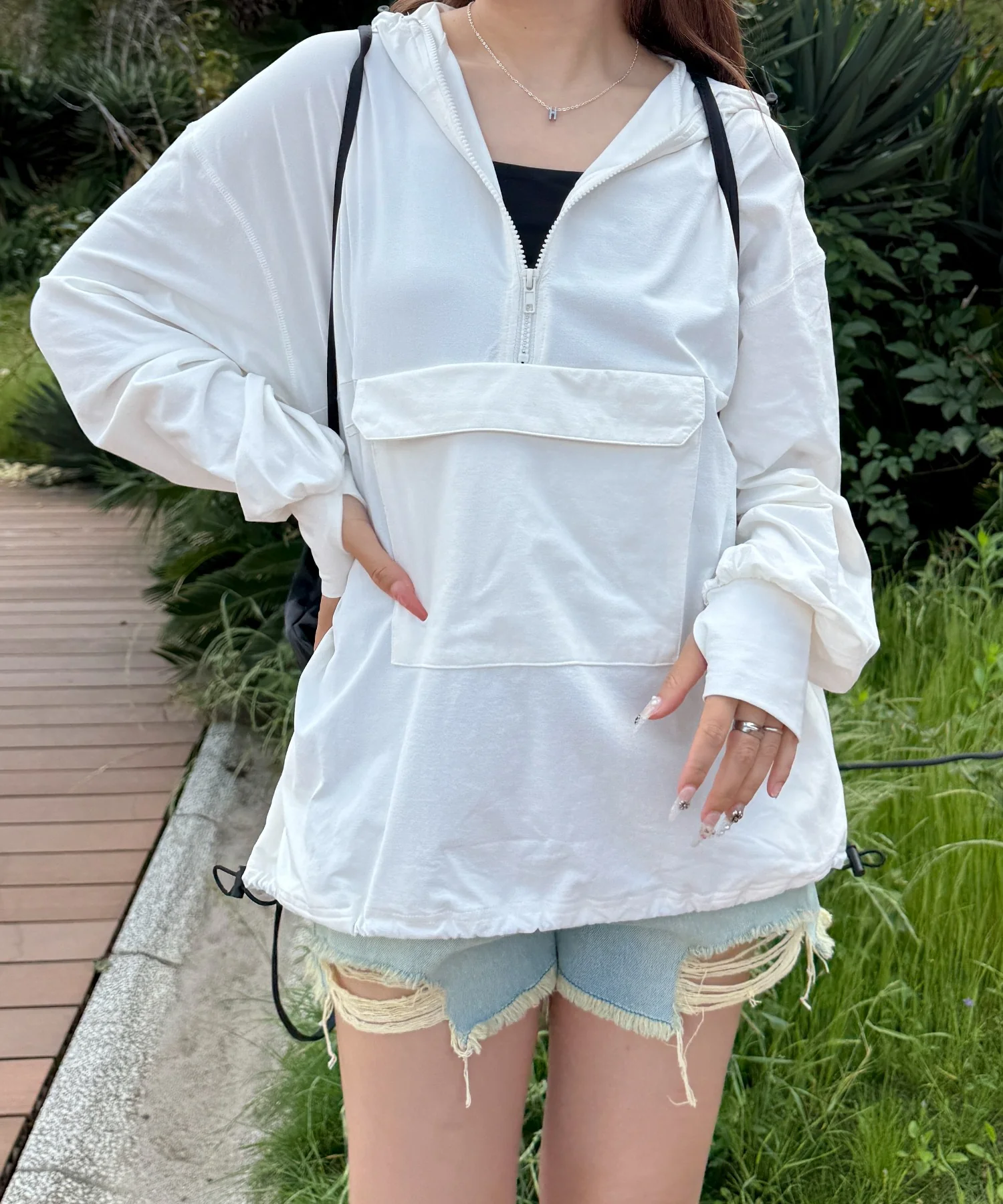 ハーフジップアノラックパーカー - Image 13