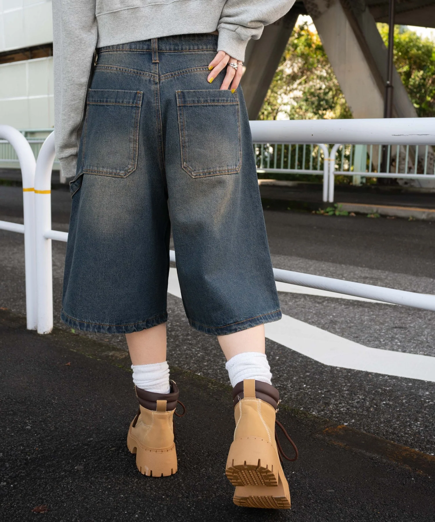 ウエストドロストダブルニーバギーハーフパンツ - Image 13
