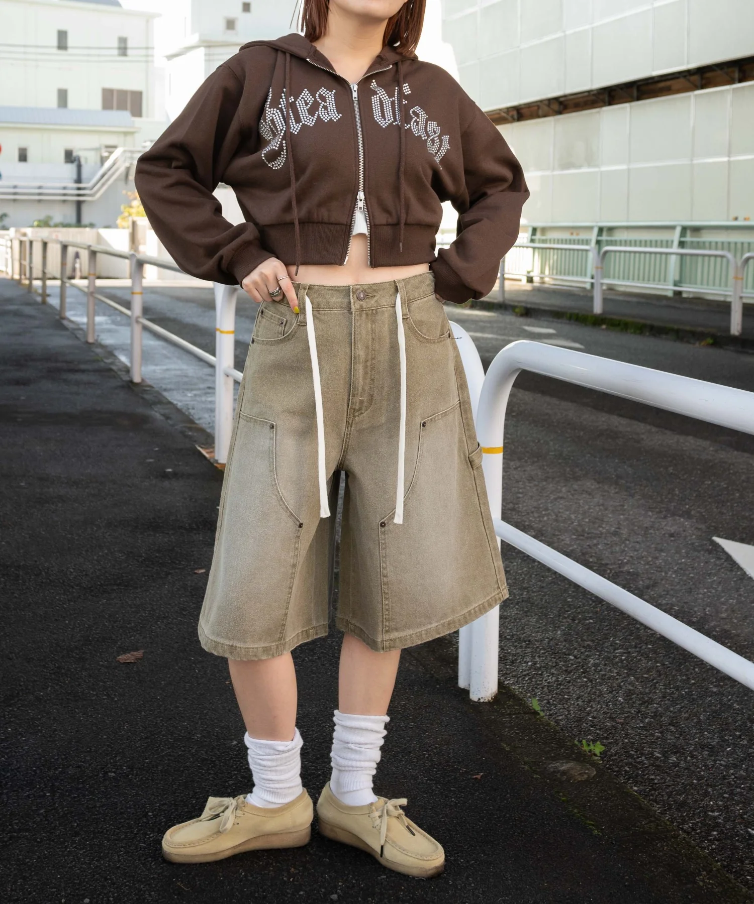 ウエストドロストダブルニーバギーハーフパンツ - Image 18