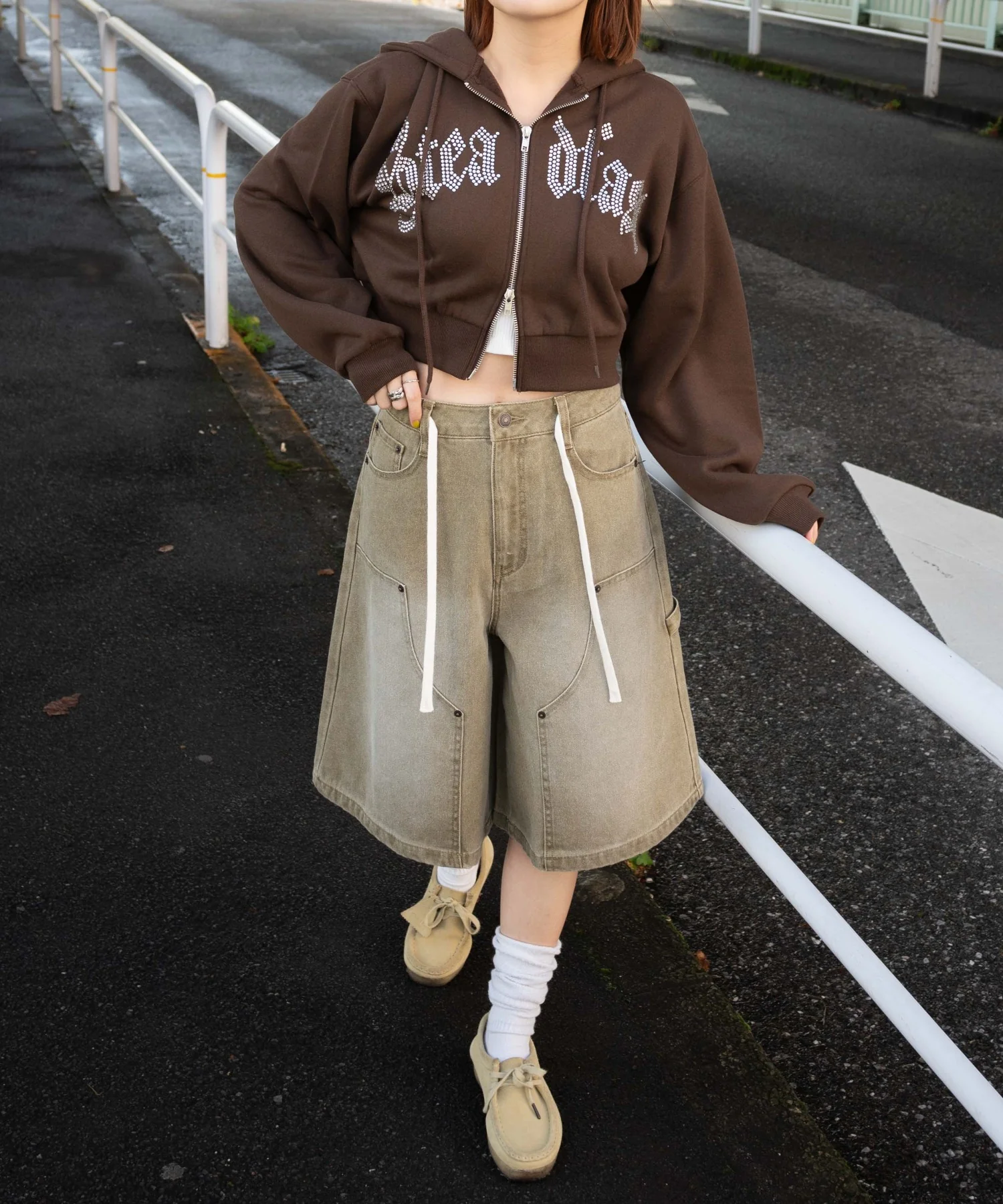 ウエストドロストダブルニーバギーハーフパンツ - Image 5