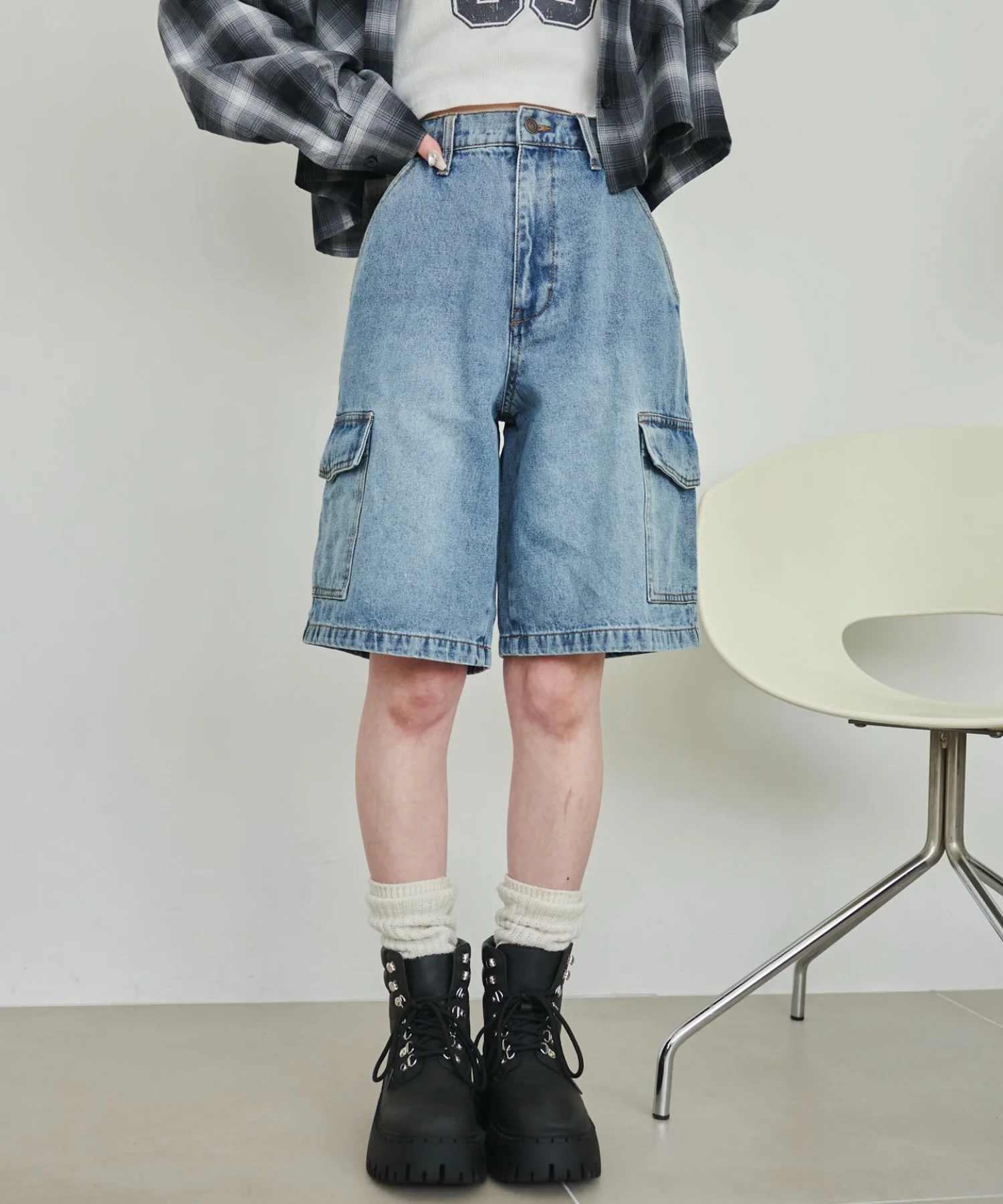 ヴィンテージウォッシュカーゴハーフパンツ - Image 22