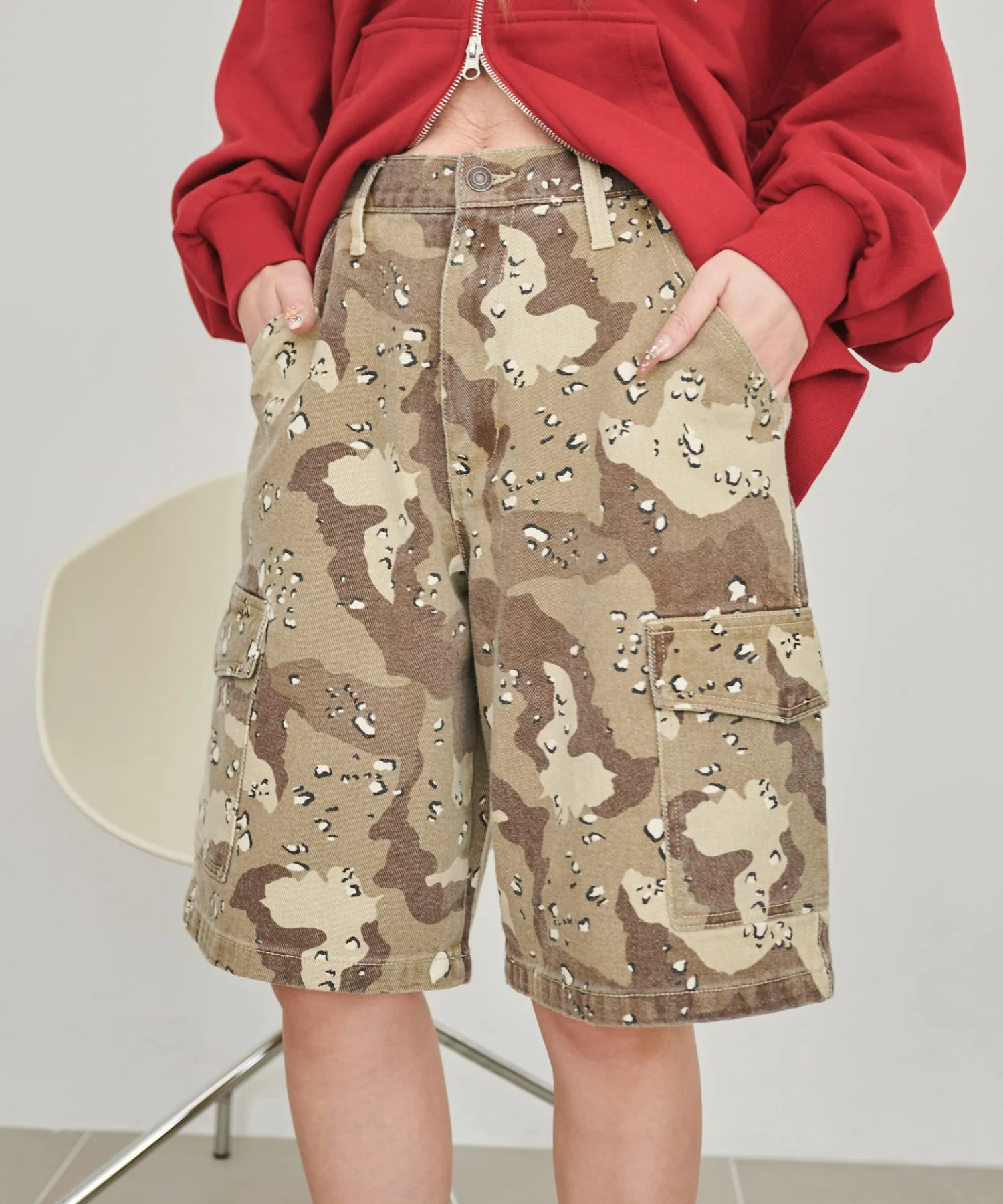 ヴィンテージウォッシュカーゴハーフパンツ - Image 4
