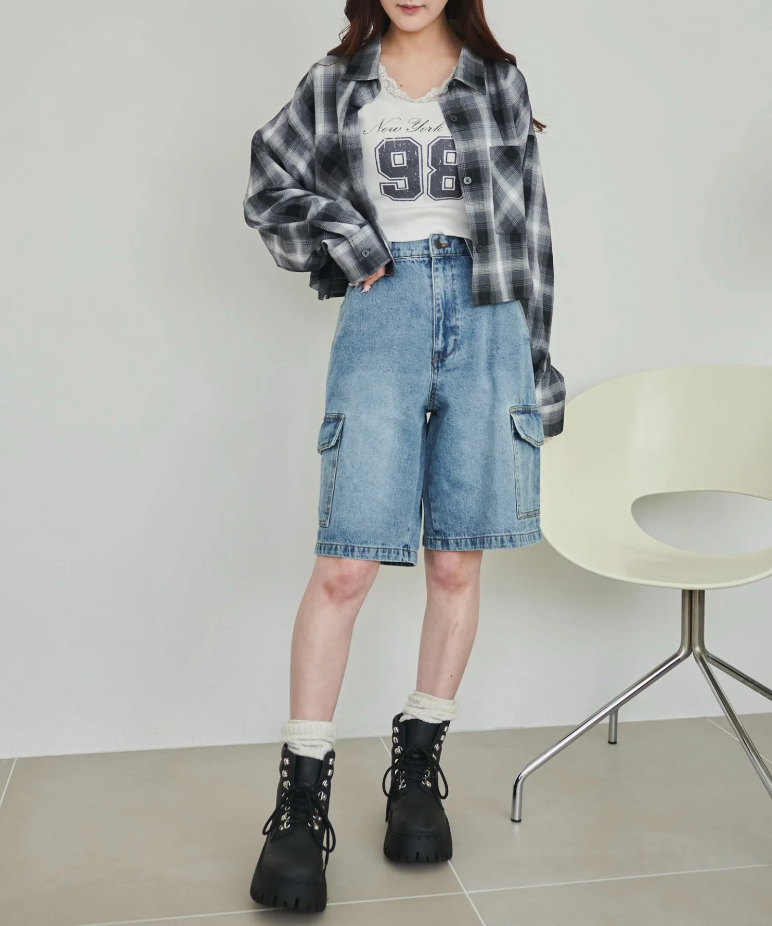 ヴィンテージウォッシュカーゴハーフパンツ - Image 9