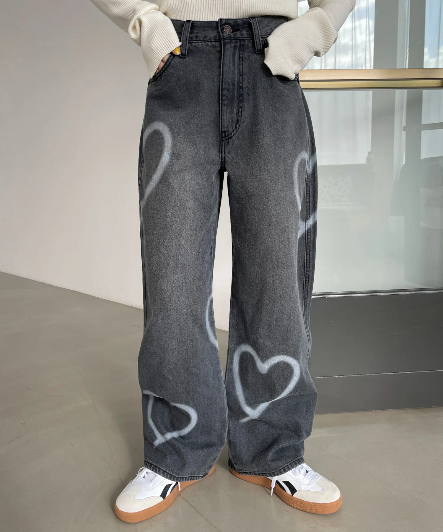 スプレーペイントストレートデニムパンツ - Image 16