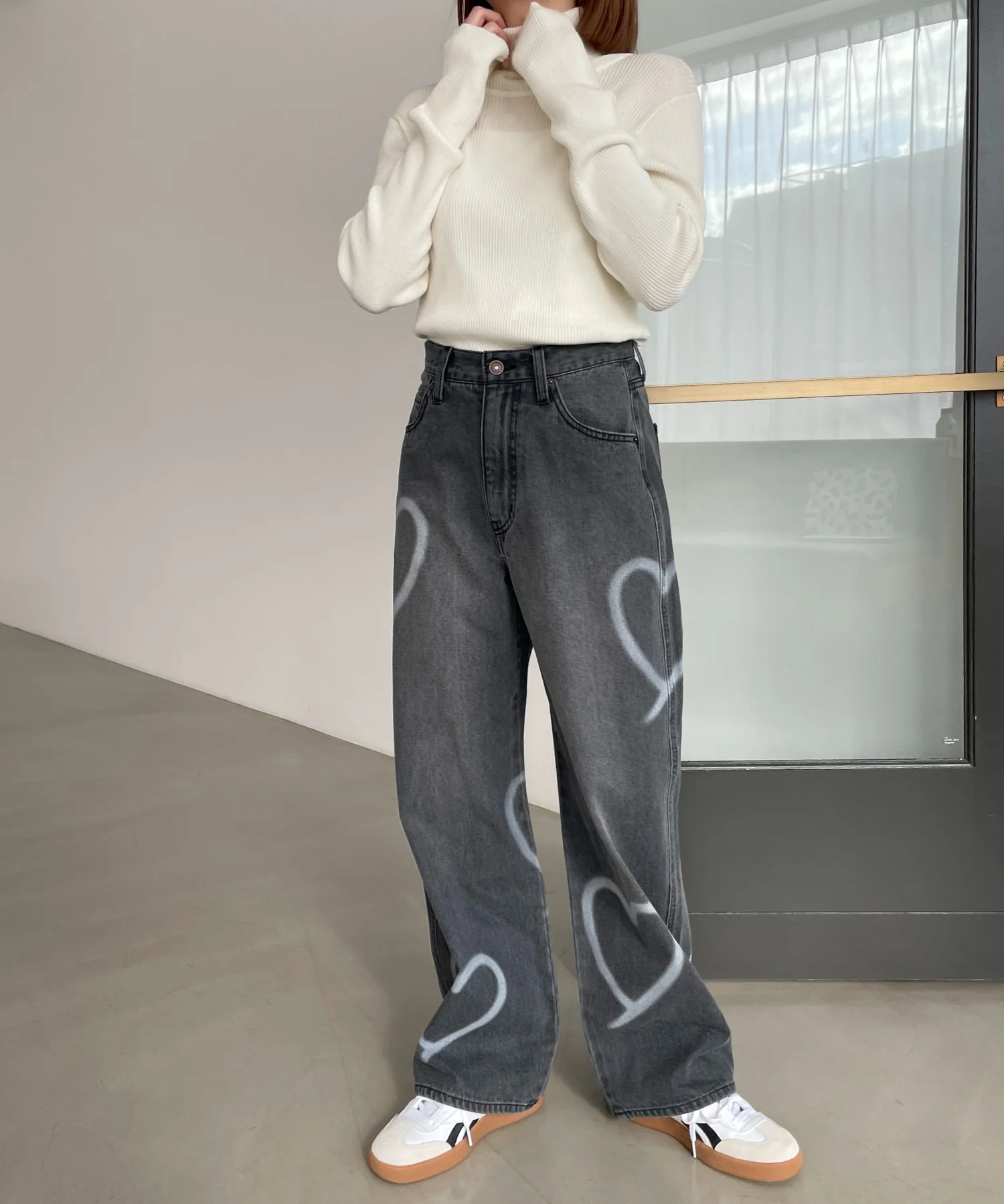 スプレーペイントストレートデニムパンツ - Image 21