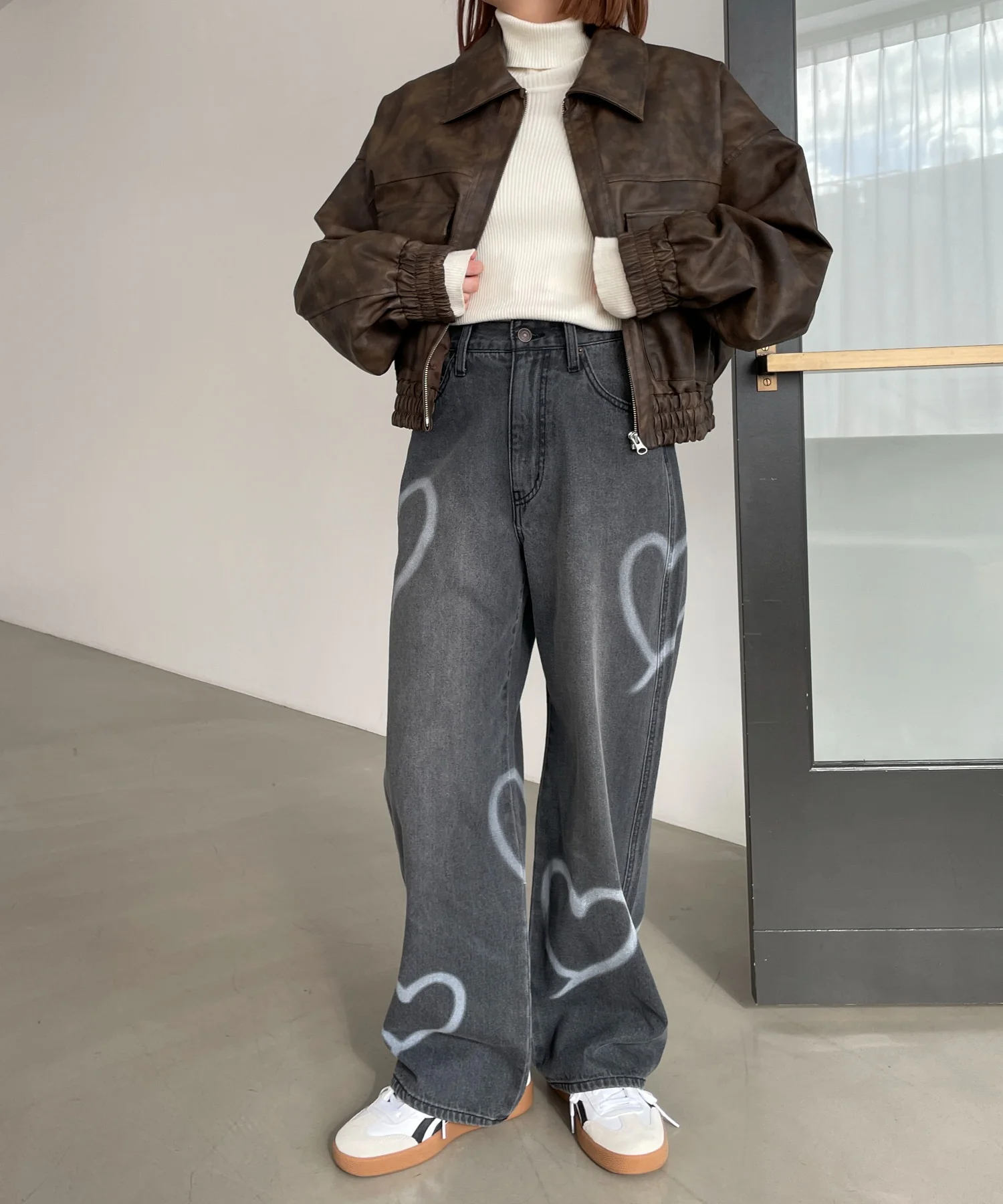 スプレーペイントストレートデニムパンツ - Image 22