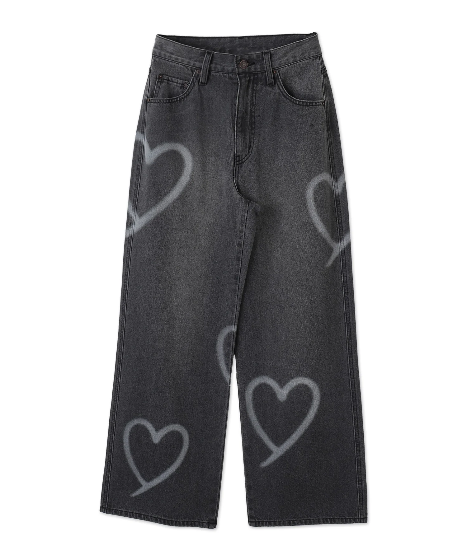 スプレーペイントストレートデニムパンツ - Image 24