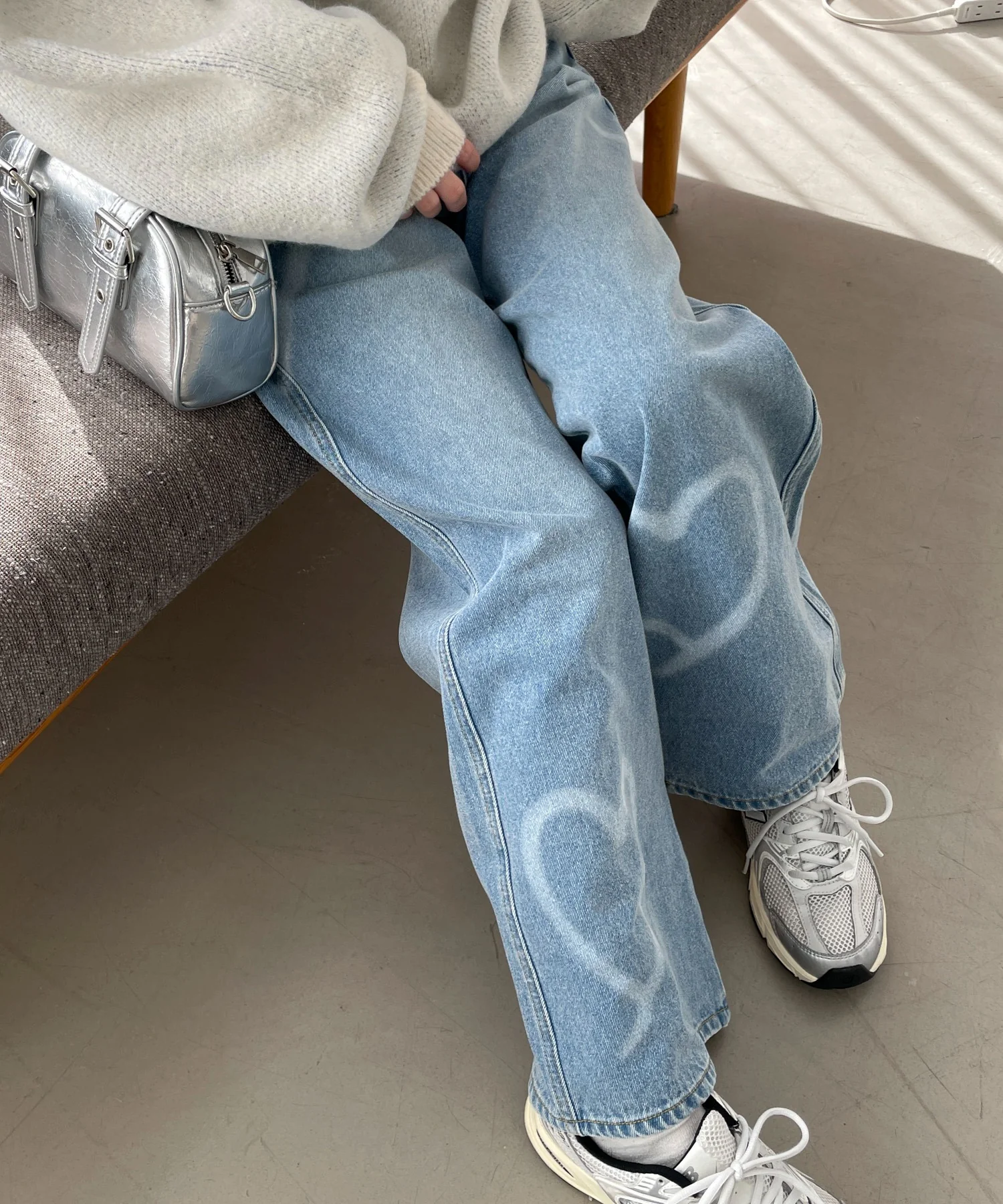 スプレーペイントストレートデニムパンツ - Image 9