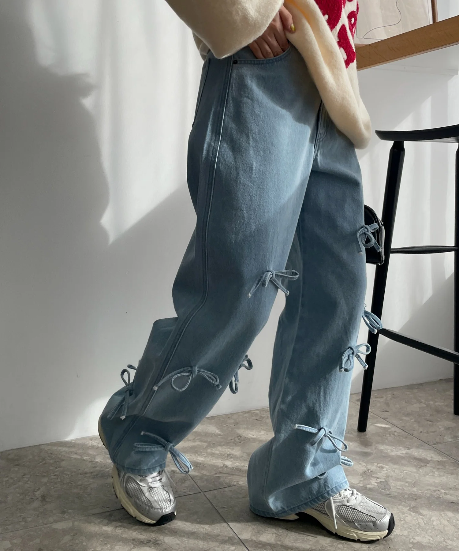 リボンストレートデニムパンツ - Image 12