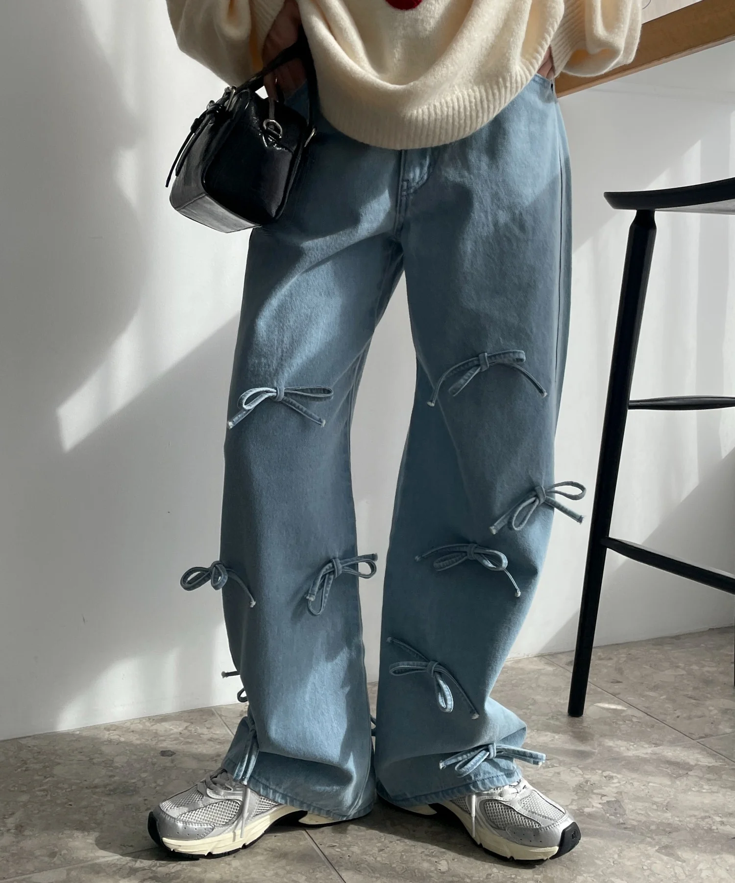 リボンストレートデニムパンツ - Image 9